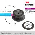 3M™ Littmann® Classic III™ Monitoring Stethoscope, Smoke Chestpiece, Turquoise Tube, Pink Stem and Smoke Headset, 27 inch, 5872
