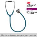 3M™ Littmann® Classic III™ Monitoring Stethoscope, Mirror Chestpiece, Caribbean Blue Tube, Orange Stem and Stainless Headset, 27 inch, 5874