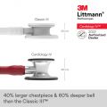 3M™ Littmann® Cardiology IV Stethoscope, Burgundy Tube, 27 inch, 6153