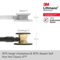 3M™ Littmann® Cardiology IV Stethoscope, Black Tube, Brass-Finish Chestpiece, Stem and Headset, Special Edition, 27 inch, 6164
