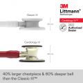 3M™ Littmann® Cardiology IV™ Stethoscope, Burgundy with Champagne Accents and Champagne Chestpiece, 27