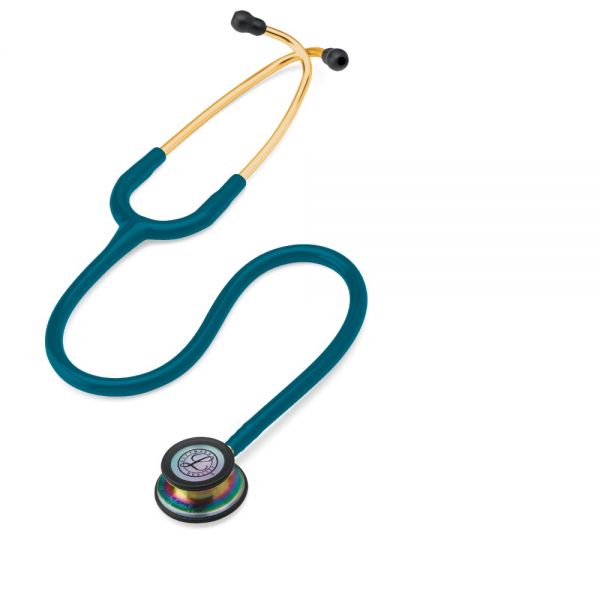 3M™ Littmann® Classic III Stethoscope, Rainbow-Finish, Caribbean Blue Tube, 5807