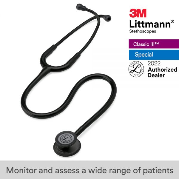 3M™ Littmann® Classic III Stethoscope, Black Special Edition, Black Tube, Black Chestpiece, 5803