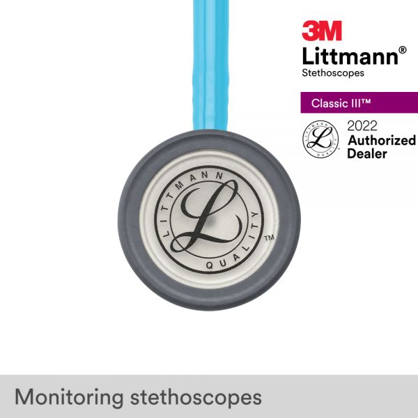 3M™ Littmann® Classic III Stethoscope, Turquoise Tube 27, inch, 5835