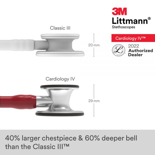 3M™ Littmann® Cardiology IV Stethoscope, Burgundy Tube, 27 inch, 6153