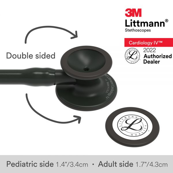3M™ Littmann® Cardiology IV Stethoscope,  All Black Special Edition, 27 inch, 6163