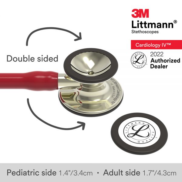3M™ Littmann® Cardiology IV™ Stethoscope, Burgundy with Champagne Accents and Champagne Chestpiece, 27