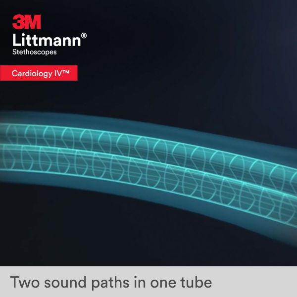 3M™ Littmann® Cardiology IV™ Diagnostic Stethoscope, Black-Finish Chestpiece, Black Tube, Blue Stem and Black Headset, 27 inch, 6201