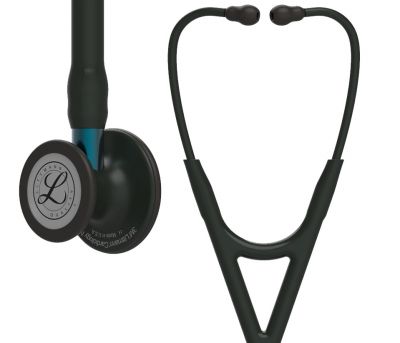3M™ Littmann® Cardiology IV™ Diagnostic Stethoscope, Black-Finish Chestpiece, Black Tube, Blue Stem and Black Headset, 27 inch, 6201