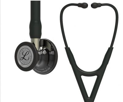 3M™ Littmann® Cardiology IV™ Diagnostic Stethoscope, High Polish Smoke-Finish Chestpiece, Black Tube, Champagne Stem and Black Headset, 27 inch, 6204