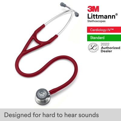 3M™ Littmann® Cardiology IV Stethoscope, Burgundy Tube, 27 inch, 6153