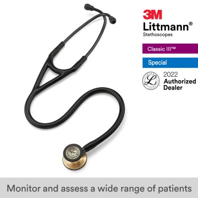 3M™ Littmann® Cardiology IV Stethoscope, Black Tube, Brass-Finish Chestpiece, Stem and Headset, Special Edition, 27 inch, 6164