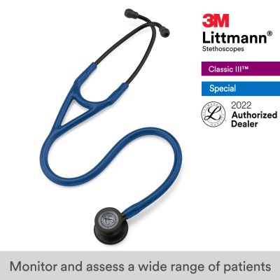 3M™ Littmann® Cardiology IV Stethoscope, Navy Blue Tube, Black-Finish Chestpiece, Stem and Headset, Special Edition, 27 Inch, 6168