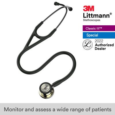 3M™ Littmann® Cardiology IV™ Stethoscope, Champagne-Finish Chestpiece, Black Tube, 27 inch, 6179