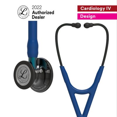 3M™ Littmann® Cardiology IV™ Diagnostic Stethoscope, High Polish Smoke-Finish Chestpiece, Navy Tube,  Blue Stem and Black Headset, 27 inch, 6202