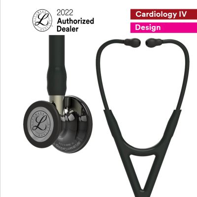 3M™ Littmann® Cardiology IV™ Diagnostic Stethoscope, High Polish Smoke-Finish Chestpiece, Black Tube, Champagne Stem and Black Headset, 27 inch, 6204