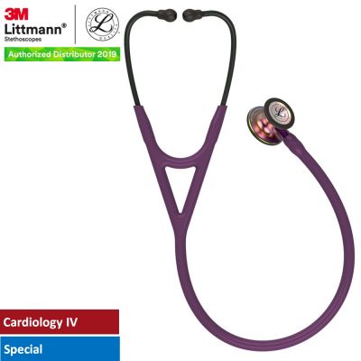 3M™ Littmann® Cardiology IV™ Diagnostic Stethoscope, Rainbow-Finish Chestpiece, Plum Tube, Violet Stem and Black Headset, 27 inch, 6205